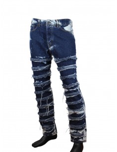 JEANS RIPPED BICOLORE